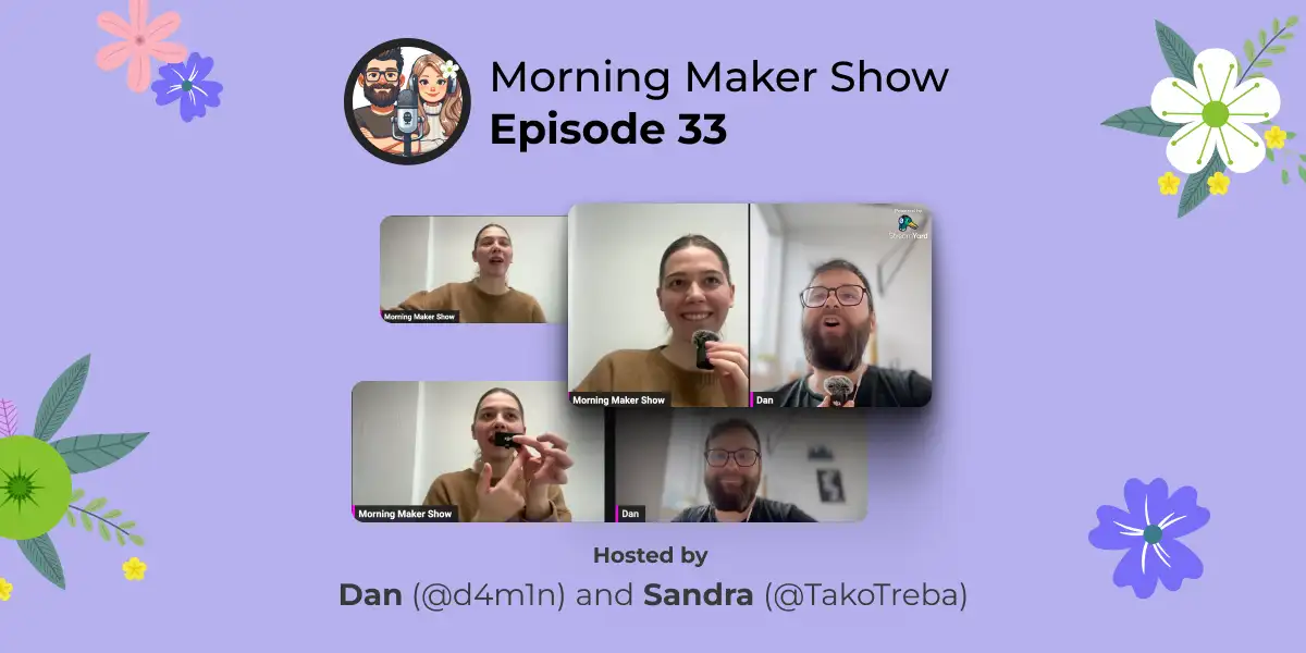 Episode 33 of Morning Maker Show: Easter eggs.
